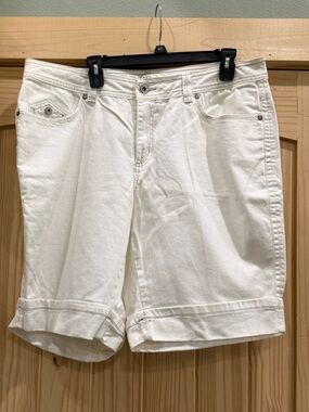 Women's Cato‎ White Denim Bermuda Shorts